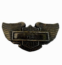 VTG Bronze Tone Harley Davidson Wings Belt Buckle Unsigned 4in Repair READ