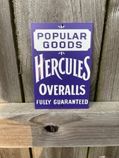 HERCULES BIB OVERALLS TIN FARM GENERALS COUNTRY STORE SIGN NOSTALGIC