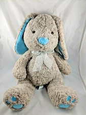 HugFun Rabbit Plush Tan Blue Ears 20 Inch Hug Fun Stuffed Animal toy