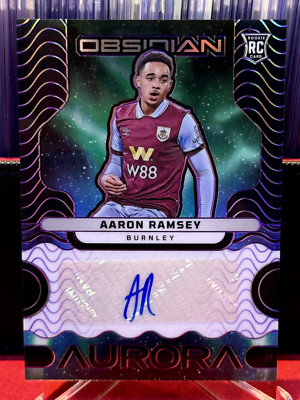 2023-24 Obsidian Soccer Aaron Ramsey Aurora PURPLE ETCH AUTO AUTOGRAPH RC 42/50