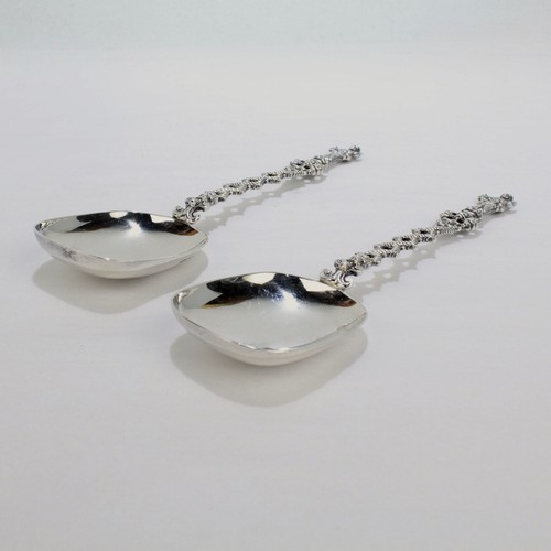 Antico set cucchiaio figurativo Sheffield in argento sterling di Henry Wigfull - SL - Foto 3 di 12