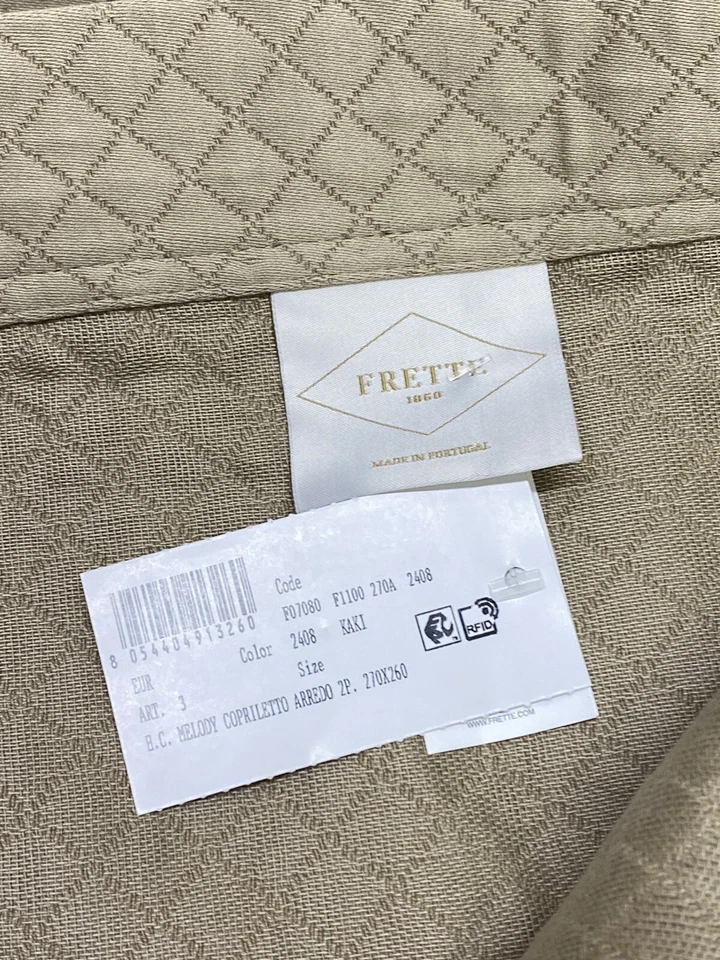 Nuevo Cobertor Frette Hotel Melody 100% Algodón King Caqui Hecho en Italia Foto 4 de 4