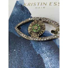 Kristin Ess The Evil Eye Hair Bling Green & Natural Rhinestones Set Of 4 Clips