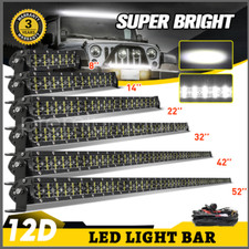 22/32/42/52" LED Work Light Bar Flood Spot Driving Offroad Truck Car SUV 4x4 ATV