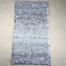 Handmade Woven Rag Rug Runner Purple Denim Accent Rug Front Door Rug Upcycled