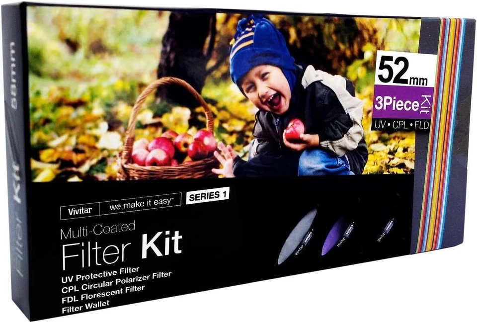 Vivitar 52mm UV CPL FLD Filter Kit Multi-Coated HD Lenses for Canon Nikon Sony - Image 3 of 4