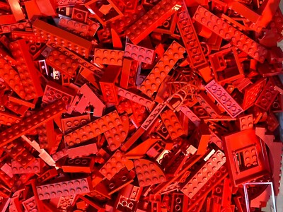 Red Bulk LEGO Lot of 475 Random Parts Bricks Plates Studs Specialty Pieces