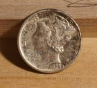 1940 US Mercury Silver Dime 10C AU Details (INV K)