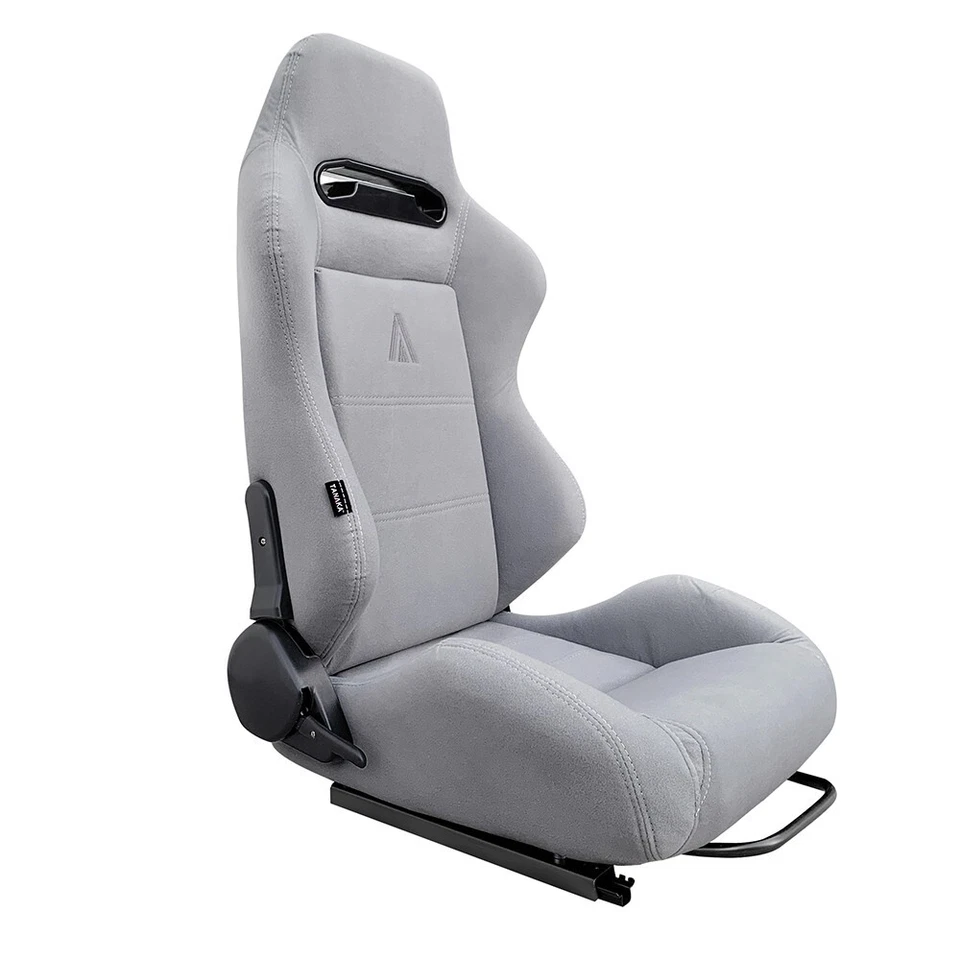 PAIR TANAKA GRAY CLOTH RACING SEATS RECLINABLE W/ SLIDERS FOR FORD ** - Image 3 of 4