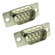 9 Pin D9 Male D-Sub Plug Solder Connector Chassis Socket RS232 Serial DB9 2 PACK