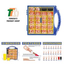220PCS Battery Cable Ends Kit,110PCS AWG 8 6 4 2 1 Heavy Duty Copper Wire Lug...