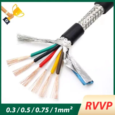 RVVP Stranded Wire 2-8 Conductor Flexible Braided Shielded Cable Wires Hookup - Image 1 of 4