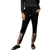 Rails Womens Pants Size XS Black Petal Tie Dye Terry Lounge Sweatpants New 