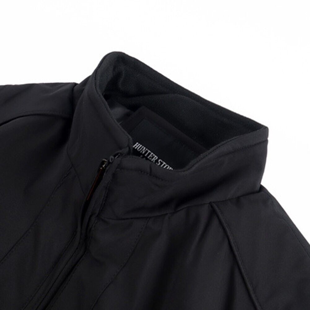 Black Men's Cotton Windbreaker Jacket Lightweight and Casual Solid ...