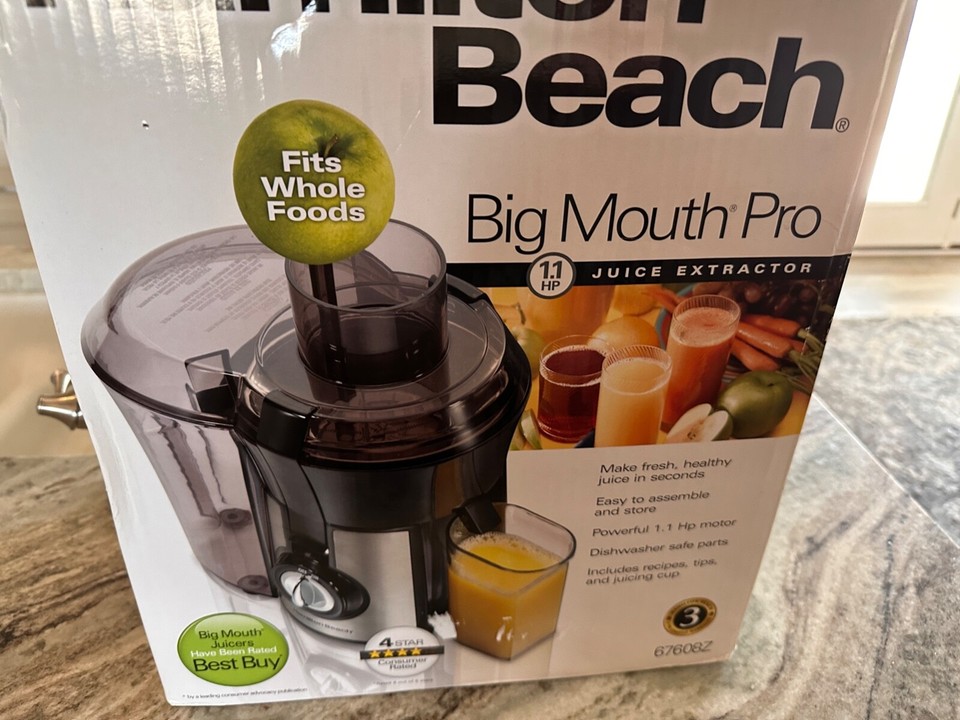 Hamilton Beach Big Mouth Pro Juice Extractor Model 67608Z New Open Box
