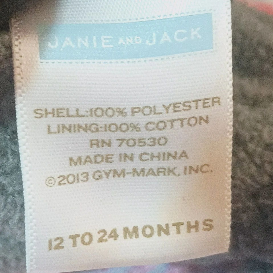 Guantes Cascanueces Janie and Jack 12-24M Gris Rojo Bordados Diseño Navidad Foto 4 de 4