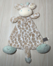 Demdaco Nat  Jules giraffe tan blue lovey baby plush security blanket rattle