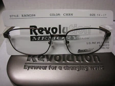 Revolution Eyeglass Frame NO sun shade RMM 208 CHBN  54-17-140 w/ GENERIC case