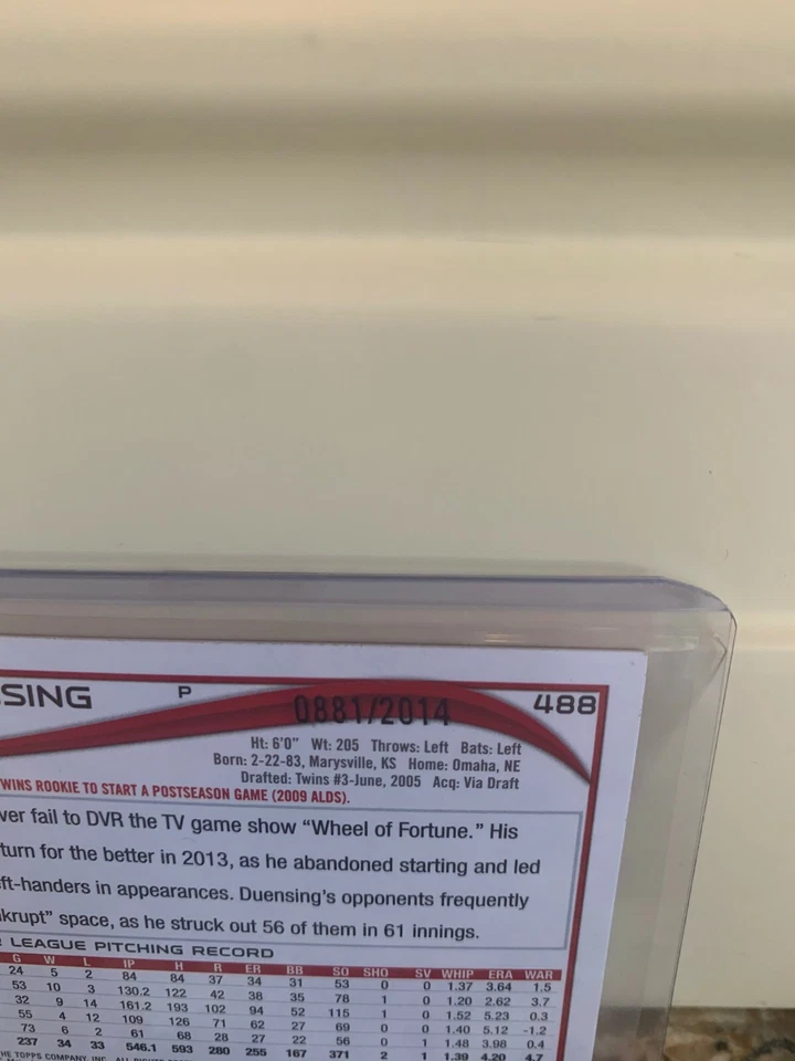 Brian Duensing Topps 2014 GOLD /2014 - Image 3 of 3