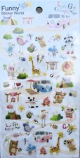 Funny Sticker World Let's Go Camping Epoxy Sticker Sheet KAWAII 