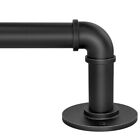 1 Inch Industrial Curtain Rods for Windows 66 to 120 95-150 Inch Black