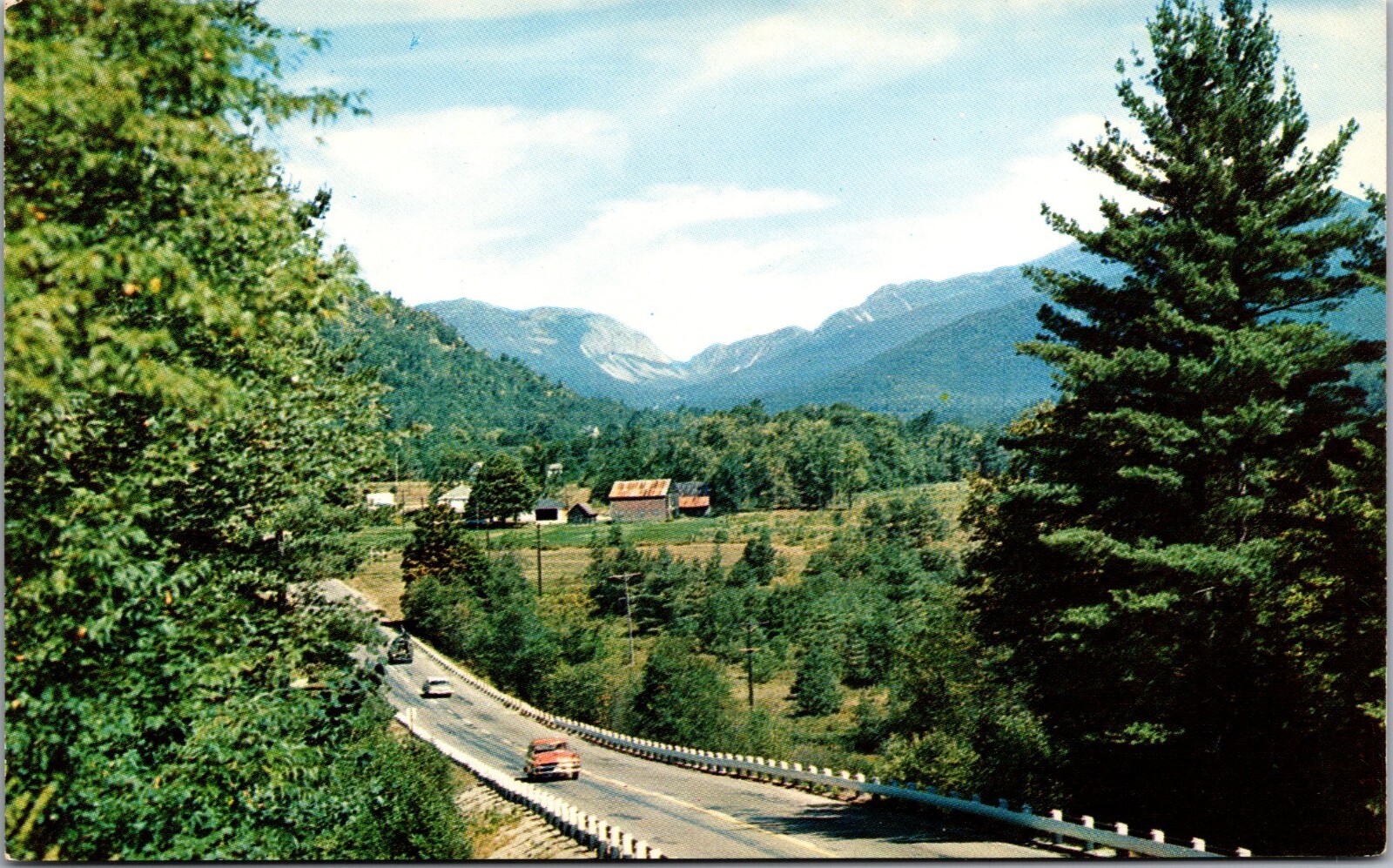 PostcardVista of Franconia Notch White From Highway in North Woodstoch