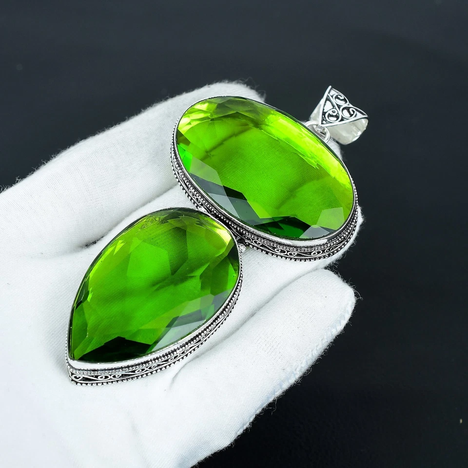 Peridot Edelstein Handgemacht 925 Sterling Silver Anhänger August - Bild 3 von 4