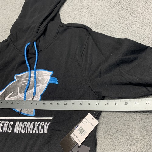 Carolina Panthers Hoodie Sweatshirt Large Black Football NFL Spell Out Logo - Picture 8 of 14