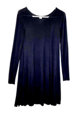 EUC Old Navy Women's Black Long Sleeve Flare Knit Dress SZ XS