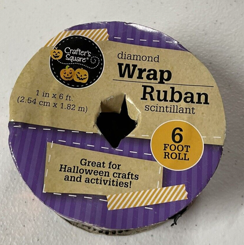 HALLOWEEN DIAMOND WRAP RUBAN SCINTILANT RIBBON - Picture 3 of 3