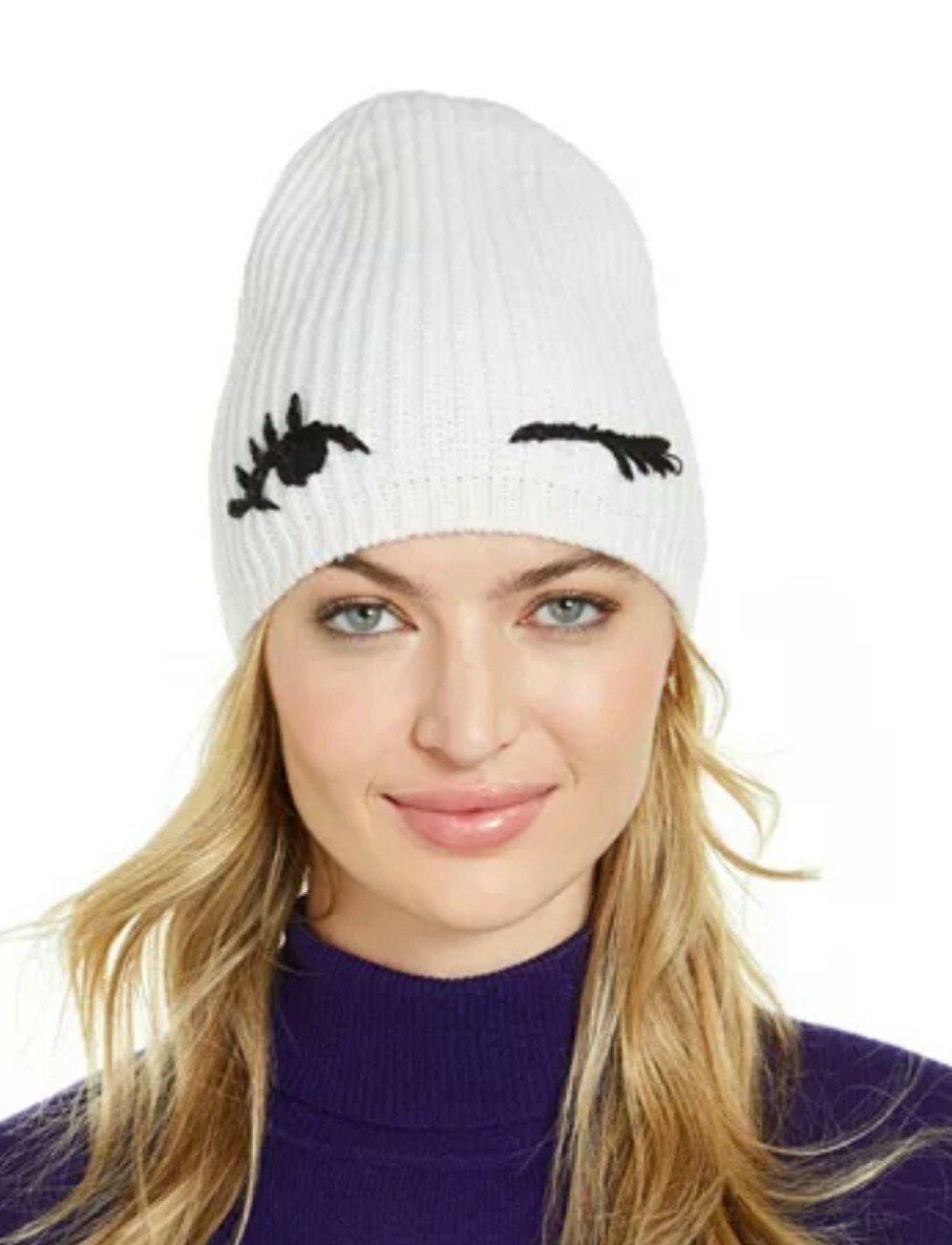 NWT Womens Kate Spade New York Winking Beanie Hat Cream  display picture 1