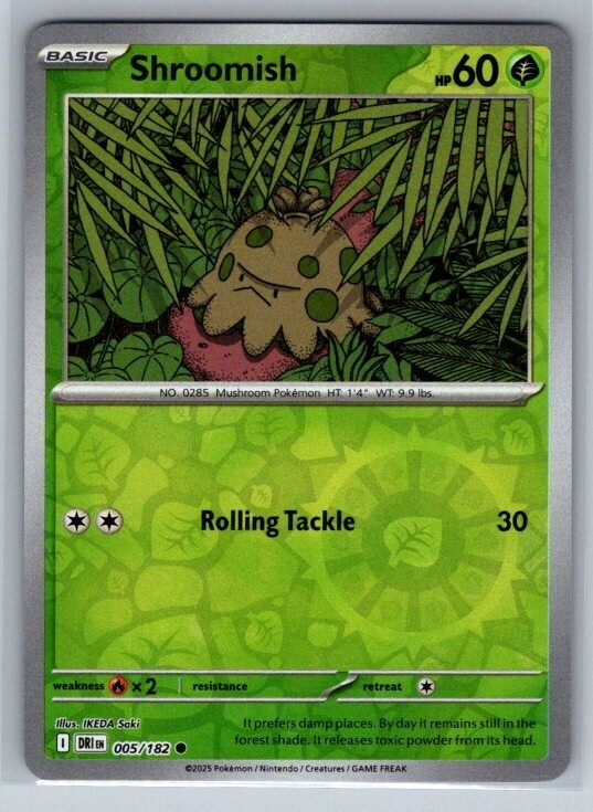 Shroomish 5/182 Reverse Holo NM Destined Rivals Pokemon TCG