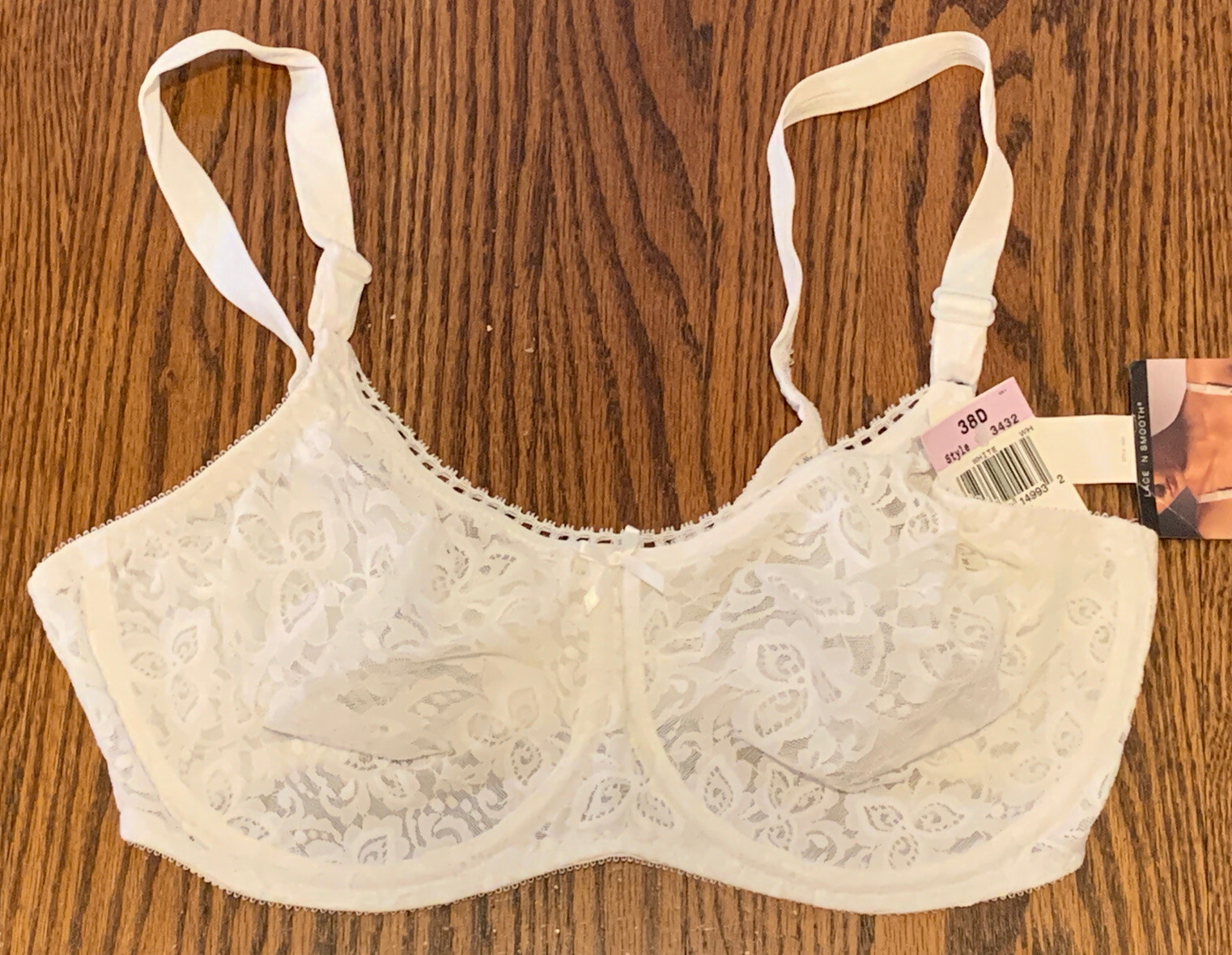 Bali 3432 Lace 'N Smooth Underwire ComfortU Back 38D Bra WHITE eBay
