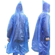 Disposable Rain Poncho Adult Raincoat, pack of 100 bolk  PPE