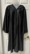 Graduation Gown/Commencement Robes, Black, size 48 (for 5'3 to 5'5 people)