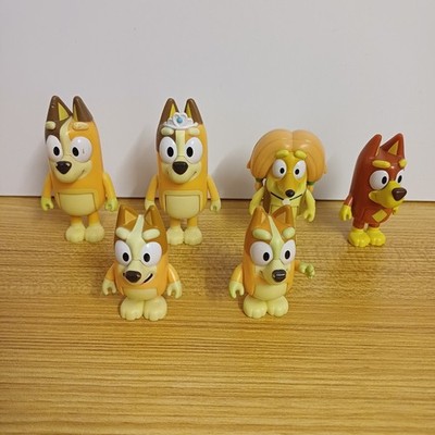 Bluey Figuren Konvolut 6 Stück - Chilli, Bingo, Indy, Rusty - Elch Spielzeug offiziell sehr guter Zustand