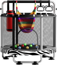 55" Trampoline for Kids with Enclosure, 440Lbs Capacity Indoor Outdoor Toddler