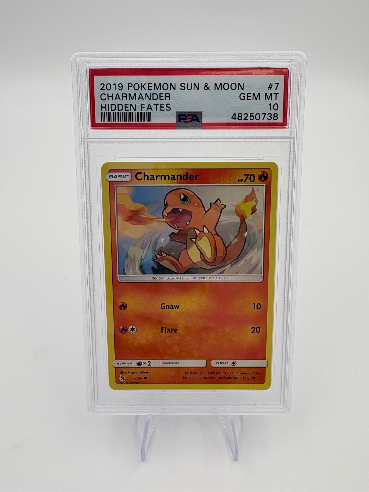 2019 Pokemon Sun & Moon Charmander Hidden Fates #7 PSA 10 GEM MINT