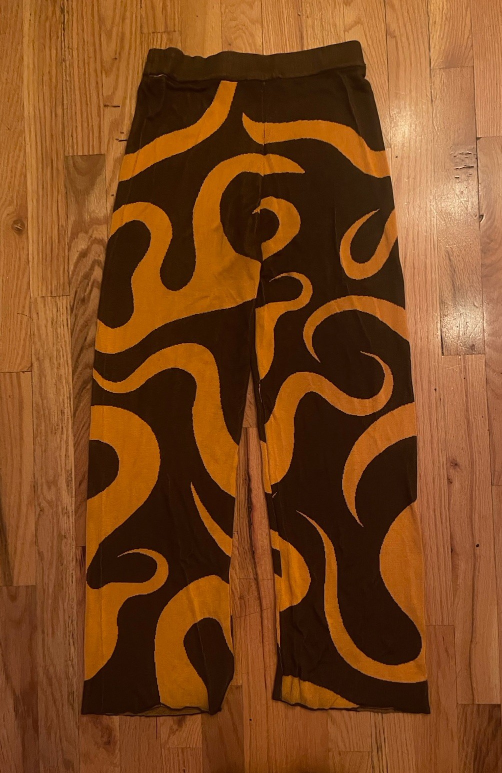 Paloma Wool Viscose Swirl Stretch Pants Brown Orange S Small