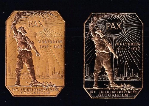 Stockholm, Peace Conference, World War I, 1914-1917, label, revenue, 2 x