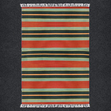 Handwoven Cotton Dhurrie Kilim Rug Color Red and Green Handmade Carpet Rug
