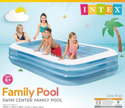 INTEX Swim Center Inflatable Family Pool: 120'' x 72'' x 22''   Blue