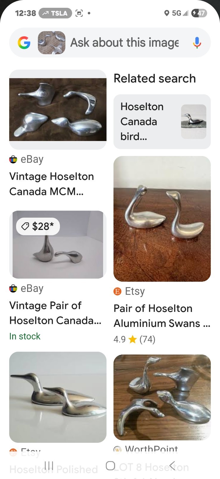 3 Stiefel Hoselton Canada Goose Art Aluminum Sculpture Figurine Signed MCM VTG thumbnail 3