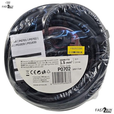 EMOS 15m Verlängerungskabel 2-fach Schuko IP44 H05RR-F3G Outdoor
