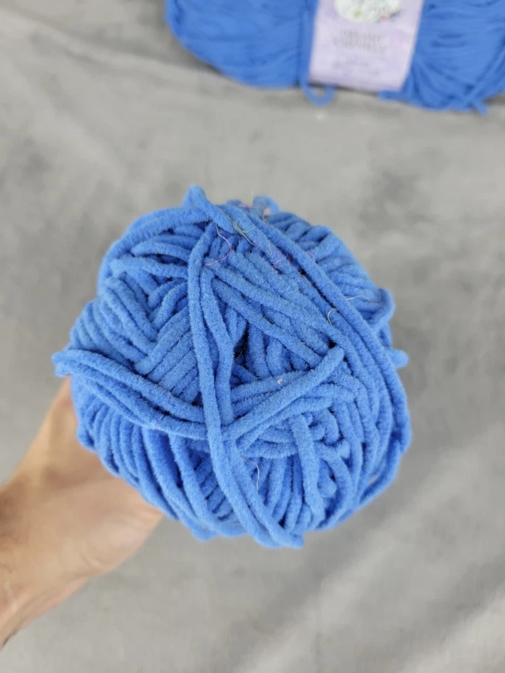 Lot of 2 Yarn Bee Dreamy Chenille Regatta Blue Yarn For Knitting 7oz - Image 3 of 4