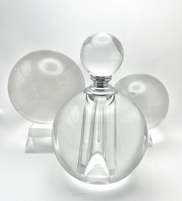 Lovely Trio - Perfume Clear Glass Sphere 7 Tall w/ Companion Spheres