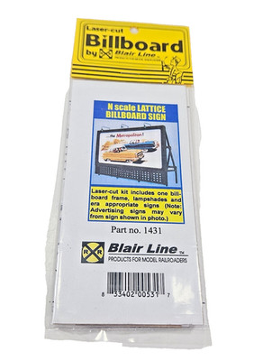 Spur N Gitter Bilboard Schild Laser geschnitten von Blair Line Teil Nr. 1431 versiegelter Beutel