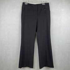 Adrienne Vittadini Studio Womens Black Wide Leg Dress Pants Size 6 Business Work