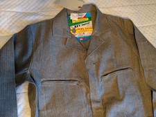 60s New Key Imperial Vintage Coveralls Grey Herringbone Denim Size 44 Long NOS