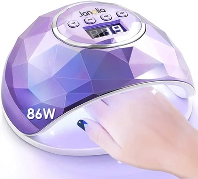 Janolia Nageltrockner Lampe, 86W UV LED Lampe für Nägel, Gel UV Nagellampe, lila